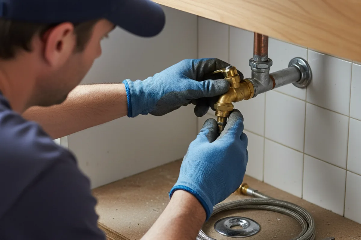 Shutoff valve and fitting work during Emergency Plumbing in Goodrich